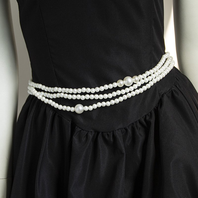 New Style Pearl Waist Chain Elegant Baroque Pendant Belt Exquisite Body Jewelry Women