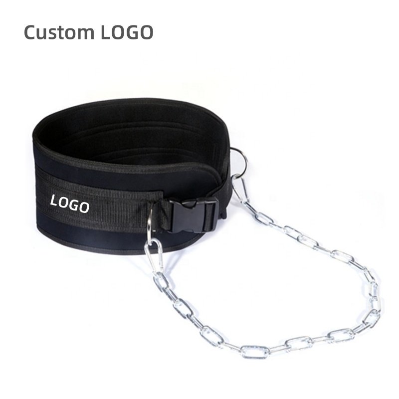 Training Fitness Equipment Chain Pull-up Barbell Sheet Thickening Back Muscle Strength Waist Trimmer Hip Thrust Belt
