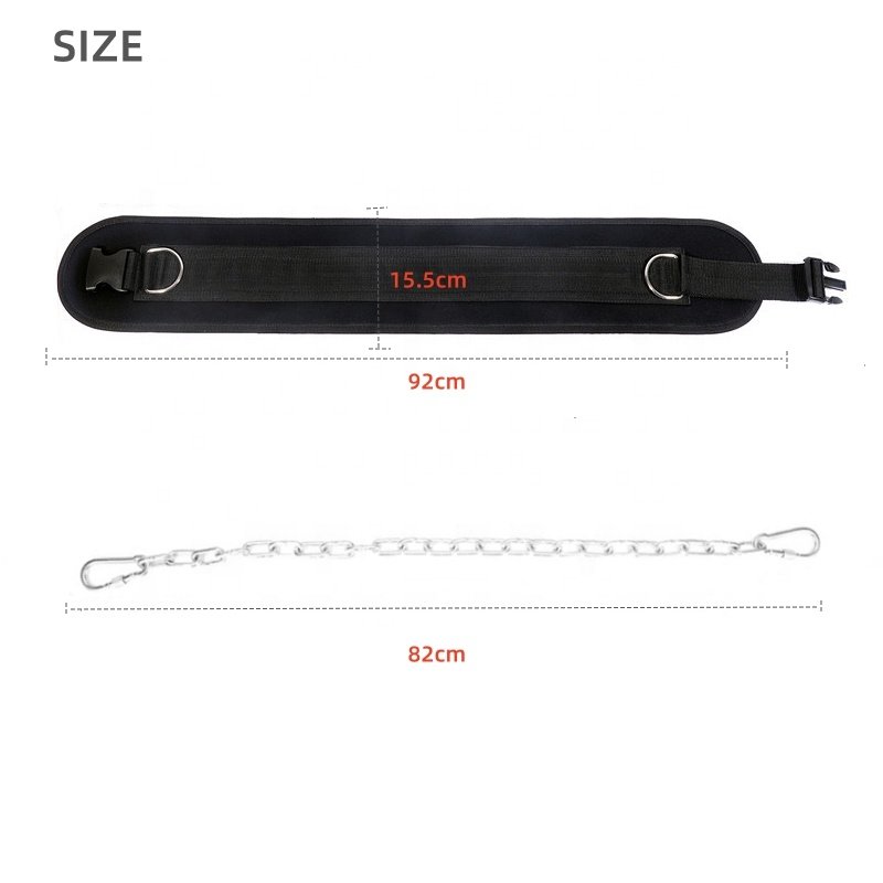 Training Fitness Equipment Chain Pull-up Barbell Sheet Thickening Back Muscle Strength Waist Trimmer Hip Thrust Belt