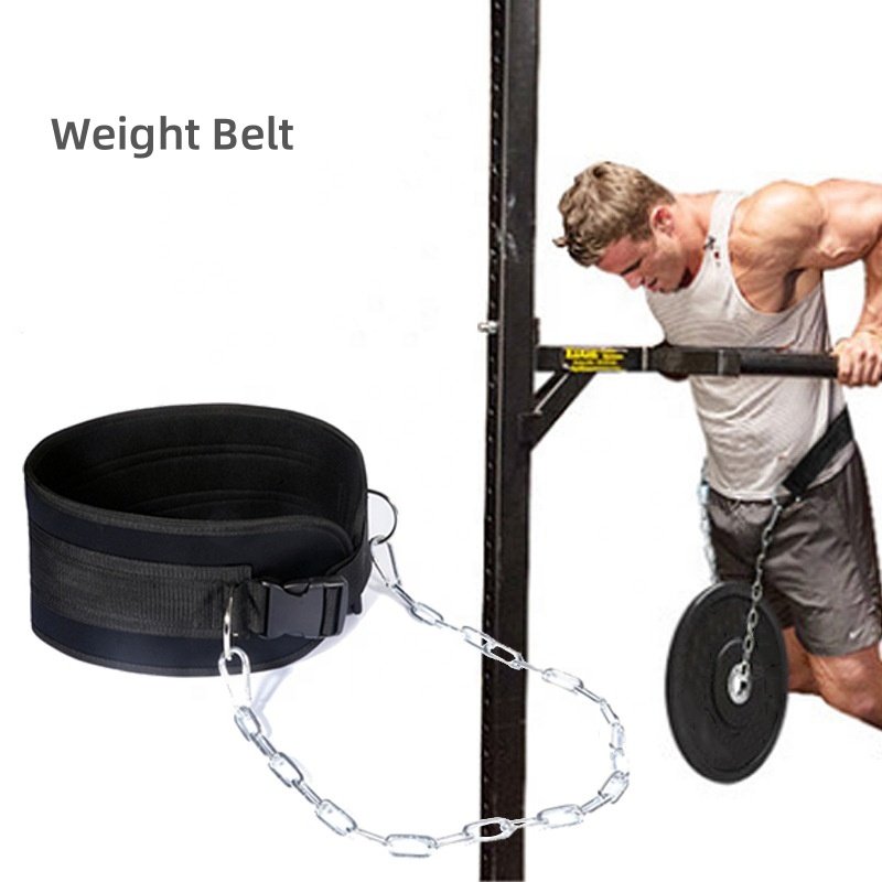 Training Fitness Equipment Chain Pull-up Barbell Sheet Thickening Back Muscle Strength Waist Trimmer Hip Thrust Belt