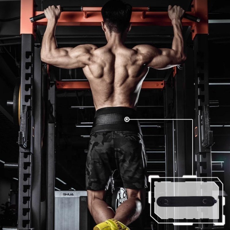 Training Fitness Equipment Chain Pull-up Barbell Sheet Thickening Back Muscle Strength Waist Trimmer Hip Thrust Belt