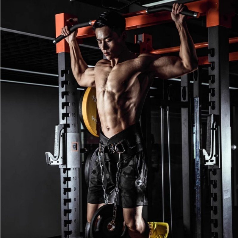 Training Fitness Equipment Chain Pull-up Barbell Sheet Thickening Back Muscle Strength Waist Trimmer Hip Thrust Belt