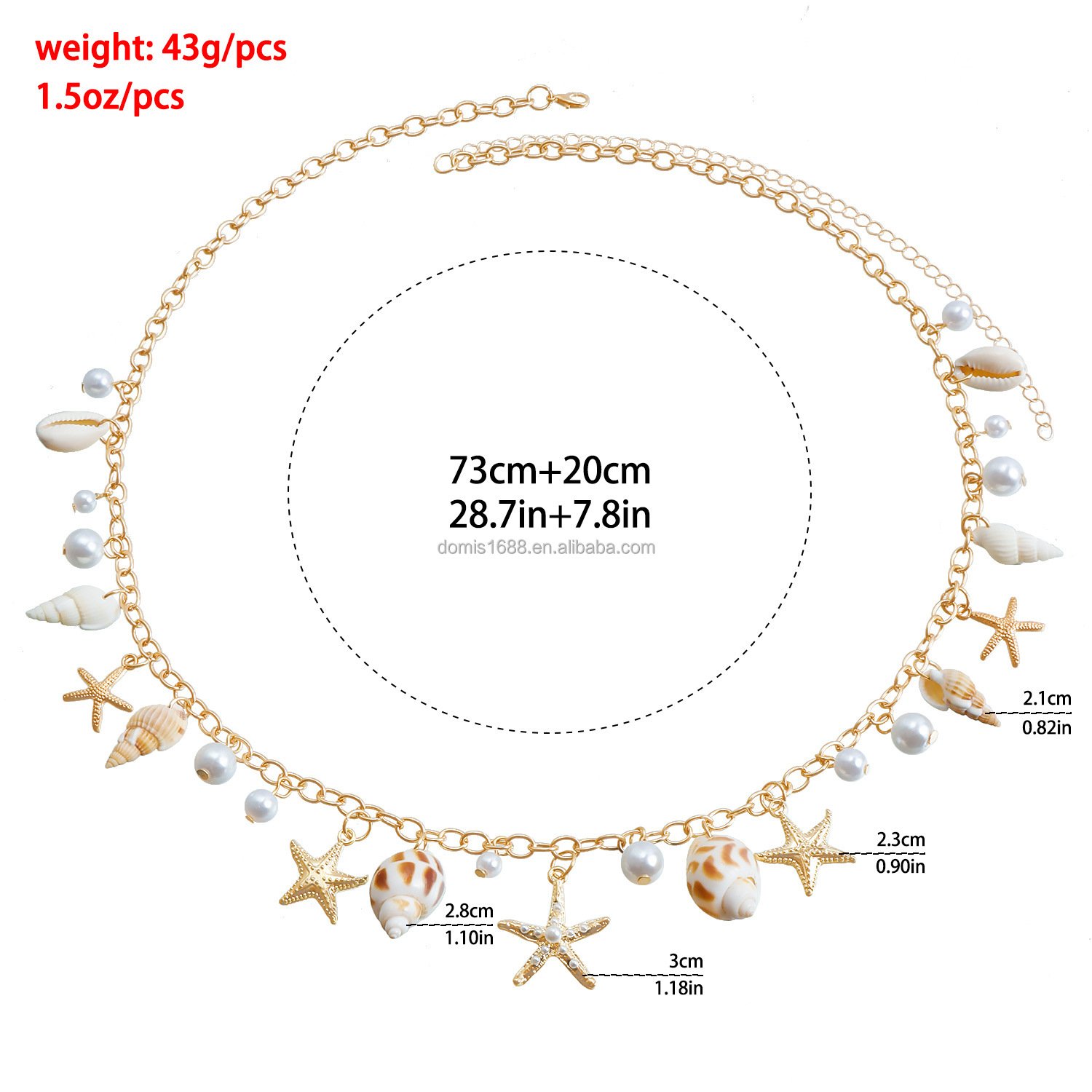Spice Girls Diamond Waist Chain Classic Style Shell star charm Y2K fashion jewelry body chain beach belt for summer gift set