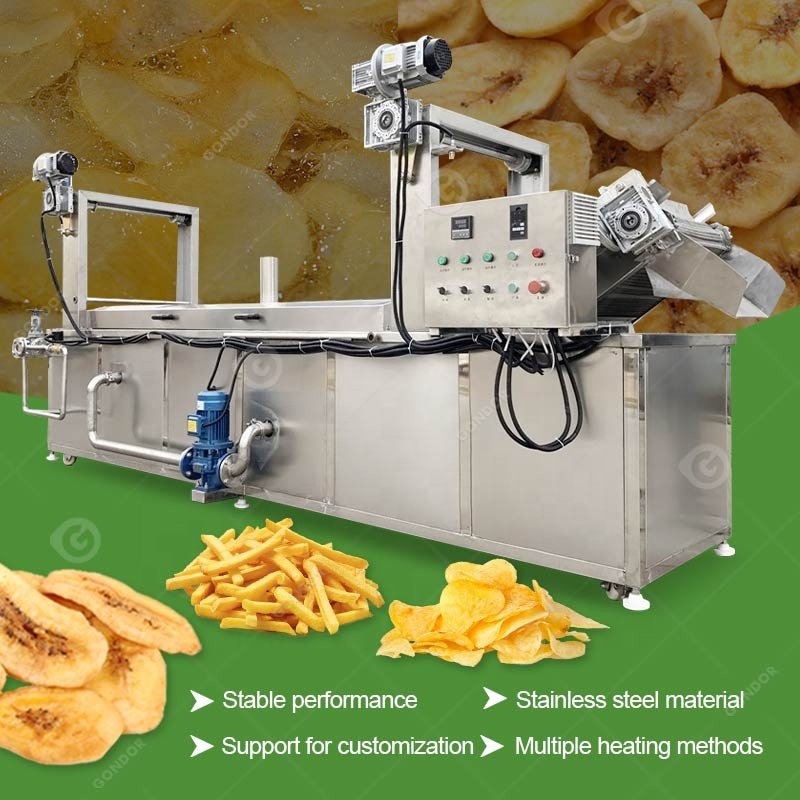 Pork Skin Commercial Fried Machine Peanuts Donut Conveyor Small Continous Corn Chip Fryer South Africa