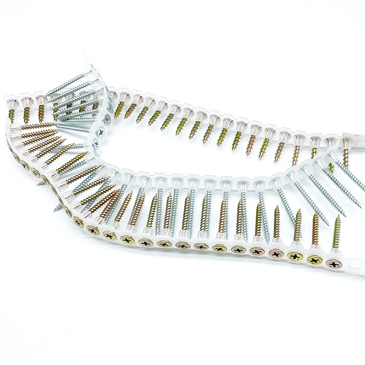 Autofeed Plastic Strip Collated Sheetrock Drywall Screws Chain Belt Screw Collated Drywall-Screw