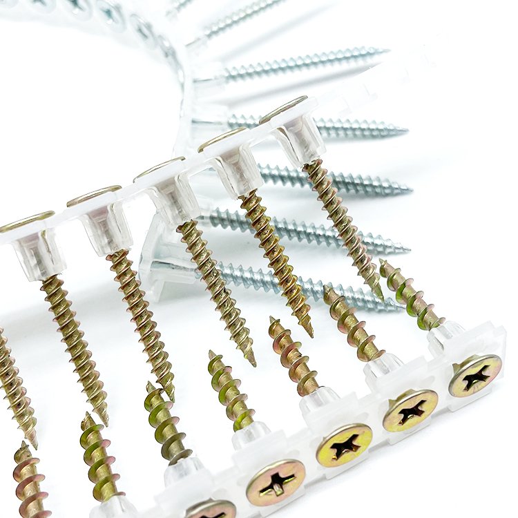 Autofeed Plastic Strip Collated Sheetrock Drywall Screws Chain Belt Screw Collated Drywall-Screw