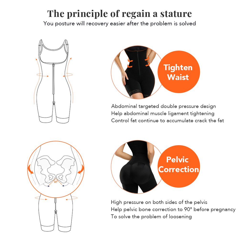 Compression Adjustable Straps Quick Dry Open Crotch 3 Layers Full Body Shaper Full Body Shapers Women Slimming Shapers