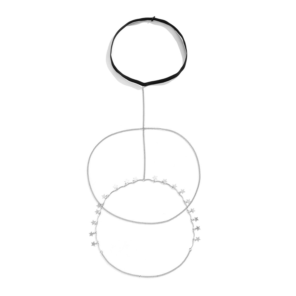 Sexy casual beach imitation pearl leg ring body chains Simple geometric star rhinestone tassel body chains