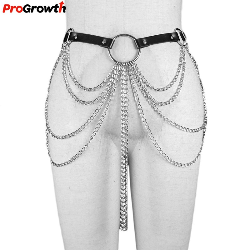 Multi Layered Punk Leather Belt Metal Tassel Waist Chain Body Chain Fashion Trendy Jewelry Accessories for Women and Girls