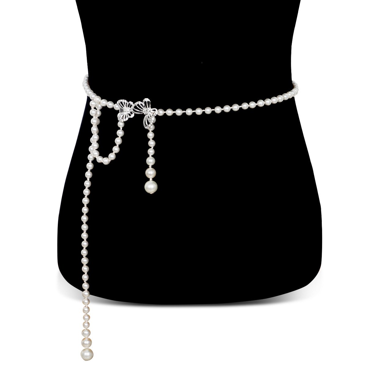 New Women Pearl Waist Chain Elegant Hollow Butterfly Waist Chain Belt Body Jewelry