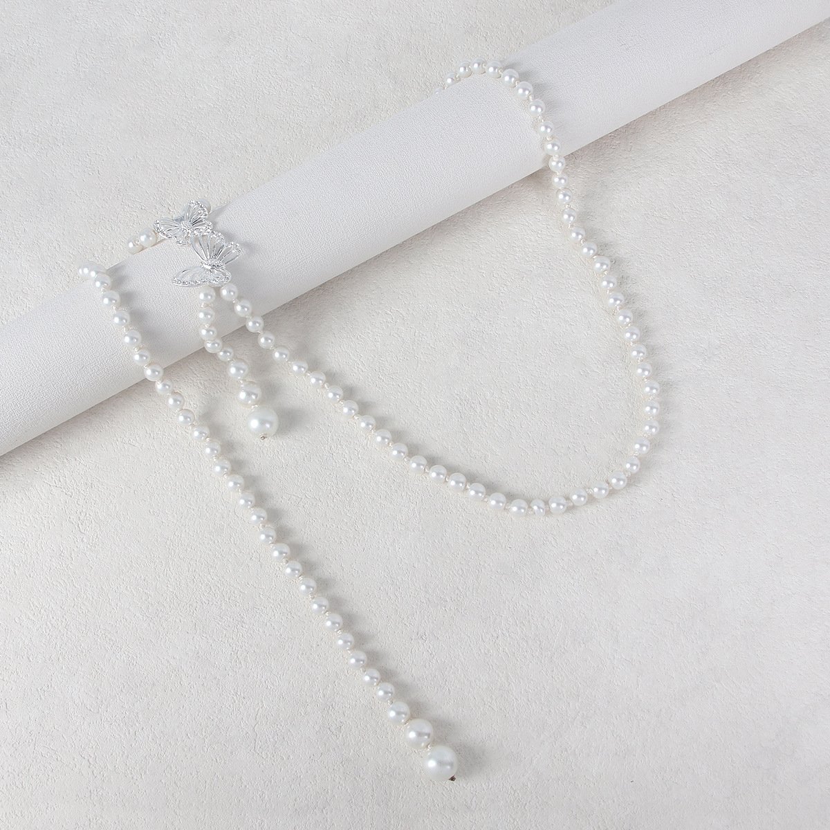 New Women Pearl Waist Chain Elegant Hollow Butterfly Waist Chain Belt Body Jewelry