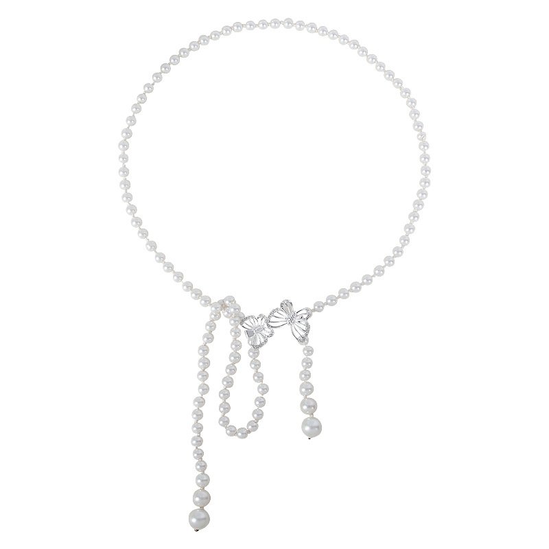 New Women Pearl Waist Chain Elegant Hollow Butterfly Waist Chain Belt Body Jewelry
