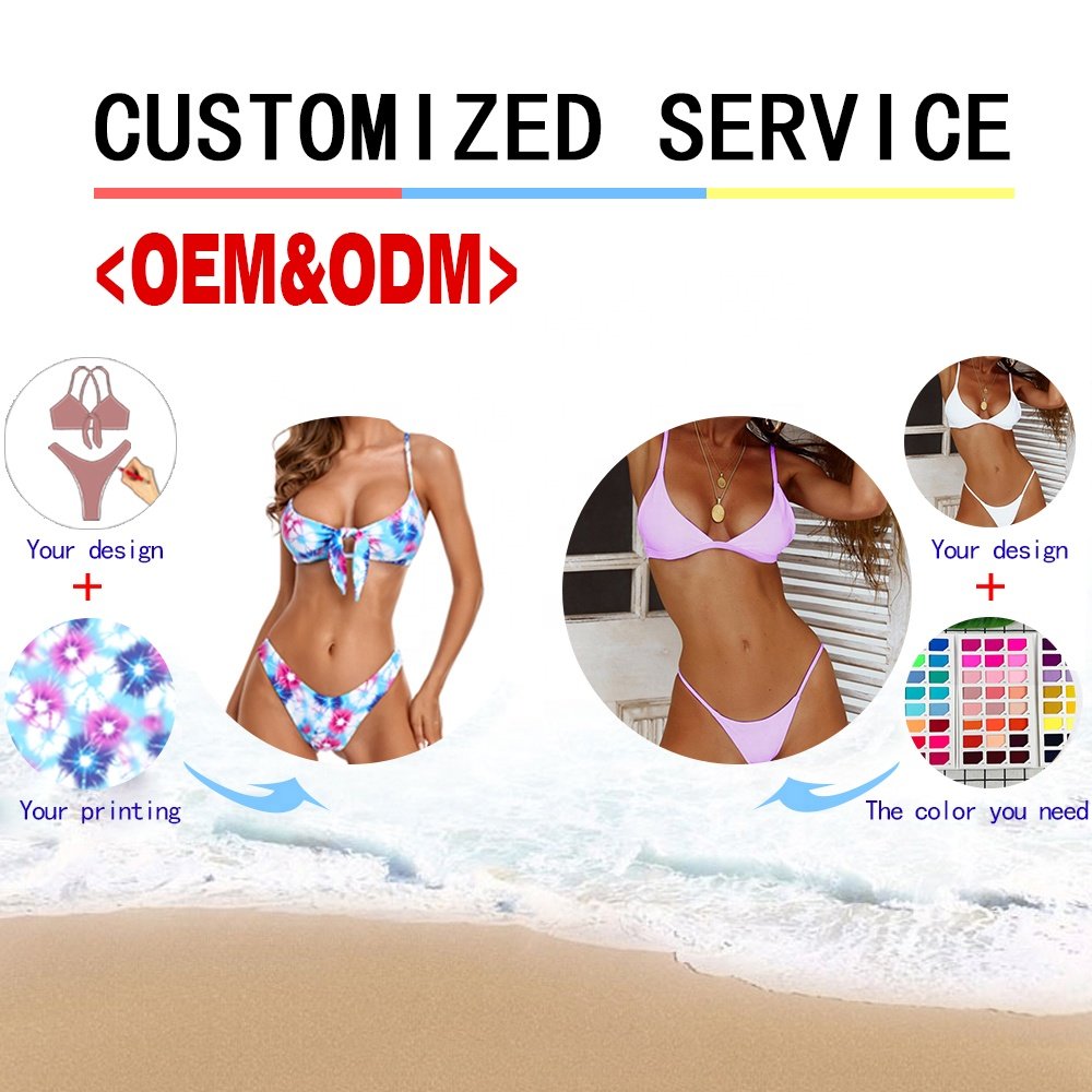 OEM NEW sexy solid glisten special fabric Metallic diamond chain backless halter two piece bikini women swimwear custom