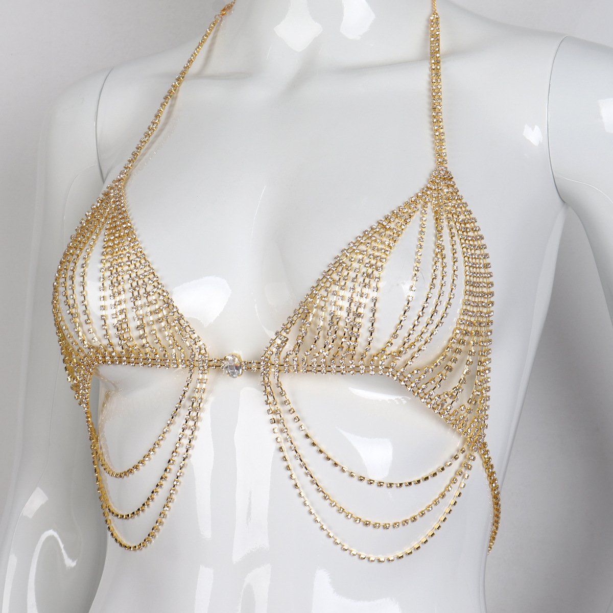 Rhinestone Fringe Bra Panties Nightclub Bikini Waist Belt Belly Chain Body Jewelry Bikini Body Chain Sexy Body Chain Jewelry