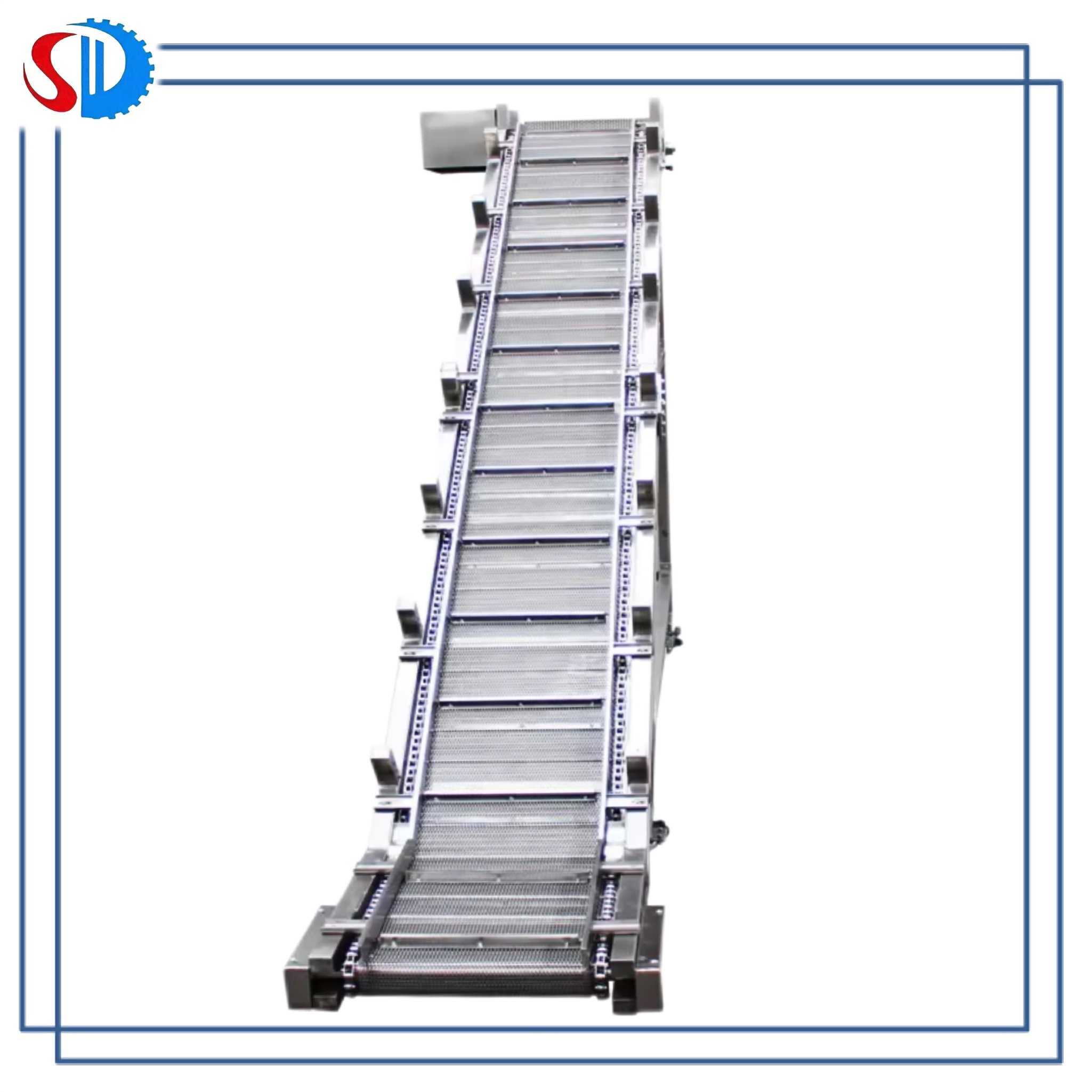 Horizontal/Inclined/Turning Stainless Steel High Heat Resistance Chain Plate Conveyor for Tunnel Oven Use