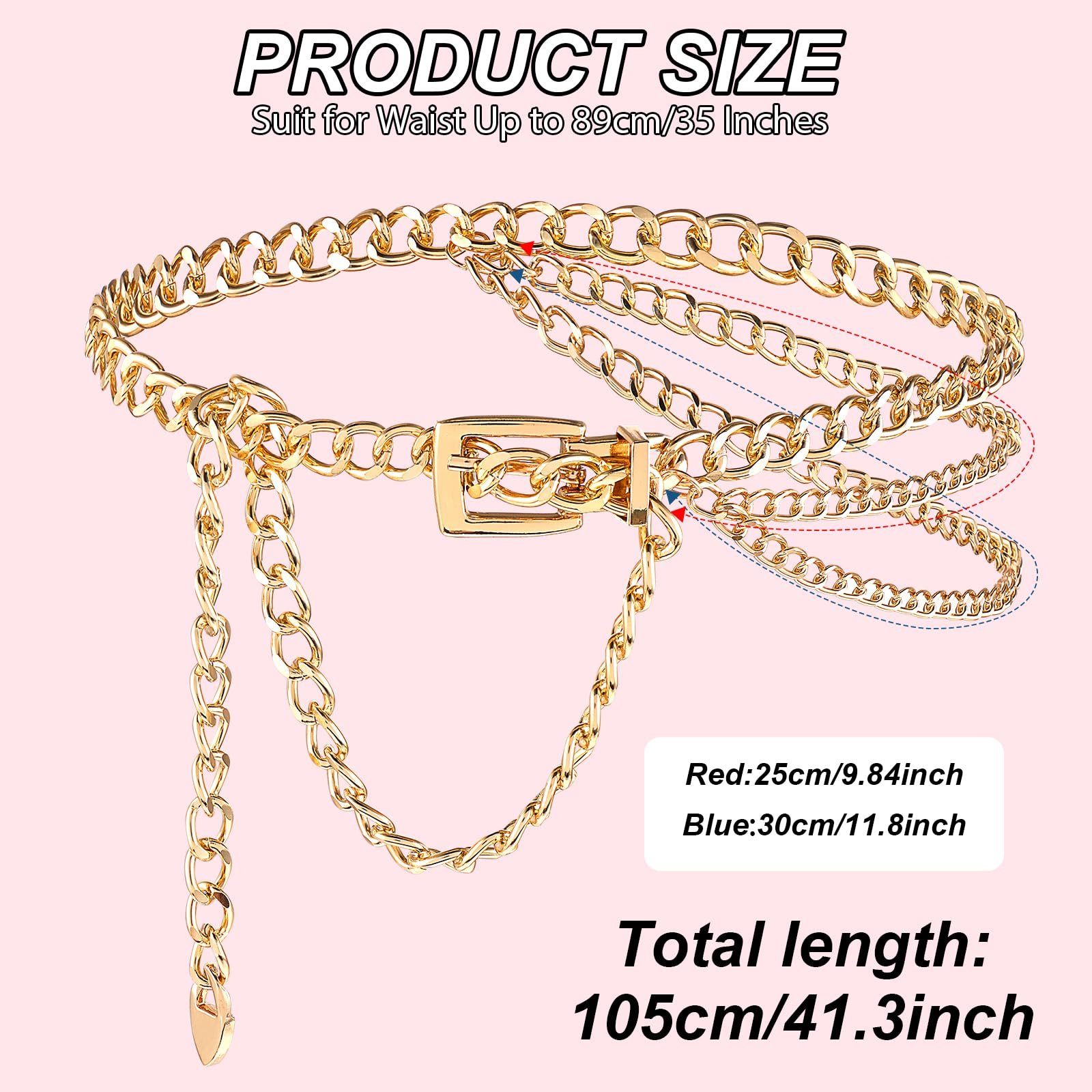 Small Flower Metal Belt Chain - Adjustable Waist Chain for Women's Dresses