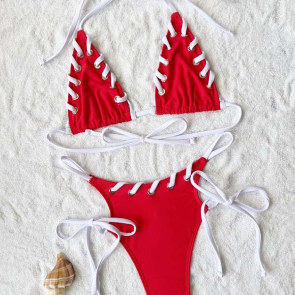 YY6153 2024 New style selling color women's swimsuit youth sports handmade braid bikini factory wholesale stock