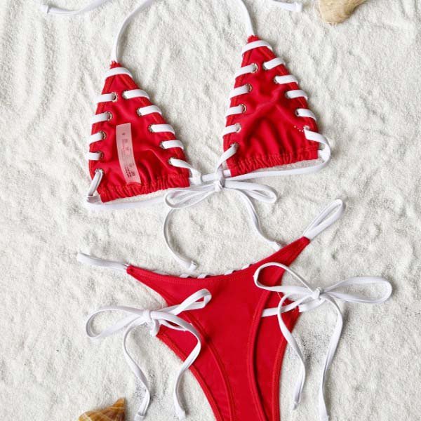 YY6153 2024 New style selling color women's swimsuit youth sports handmade braid bikini factory wholesale stock