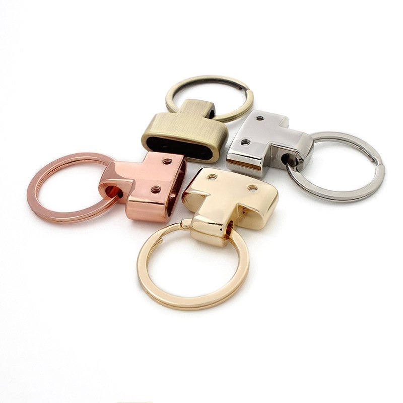 Wholesale Belt Screw Bell Buckle Decorative DIY Leather Craft Metal Hardware Custom Logo Key Ring Holder for leather key chain