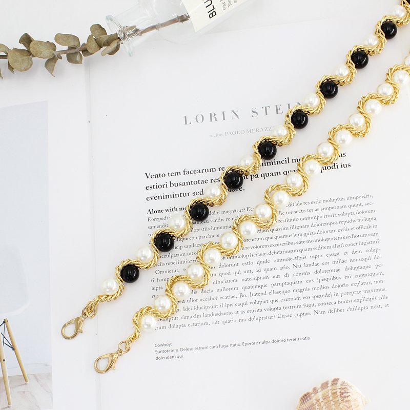On Promotion 2023 New Hot sale women black white pearl metal Waist chian for girls dresses suits most big plus size