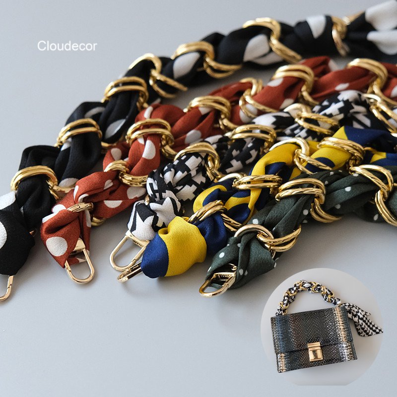 Scarf Straps For Phone Bag Handles With Gold Metal Bag Accessories Handmade Handbag Belt Strap Portable Short Phone Chain