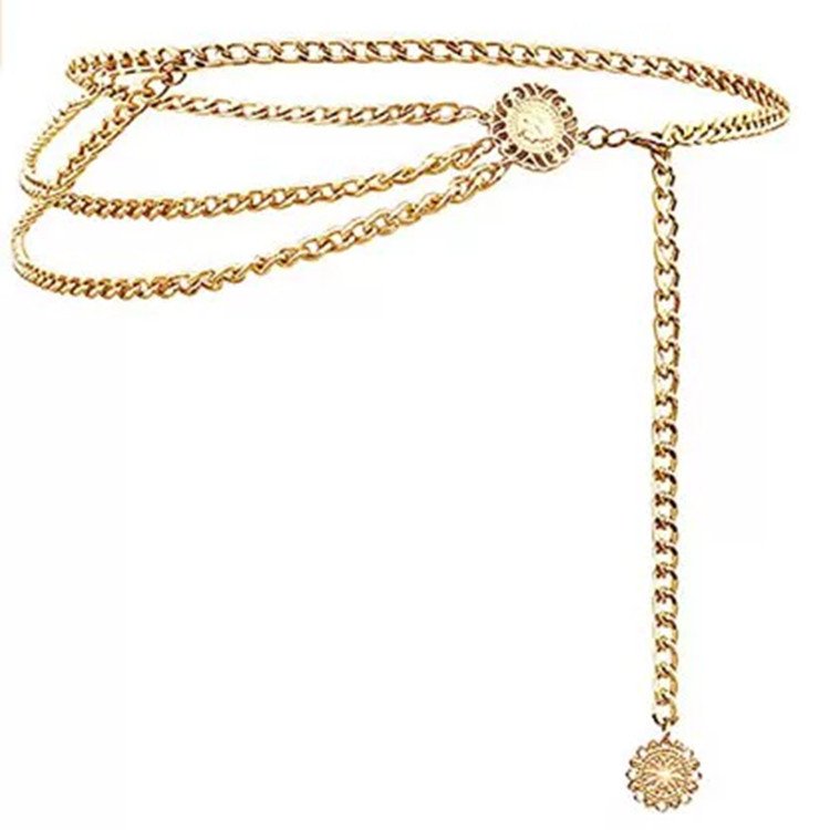 wholesale fashion Multilayer Metal Waist Chain Dress Belts Metal Belt for Women for women dresses vestidos pant ecoparty