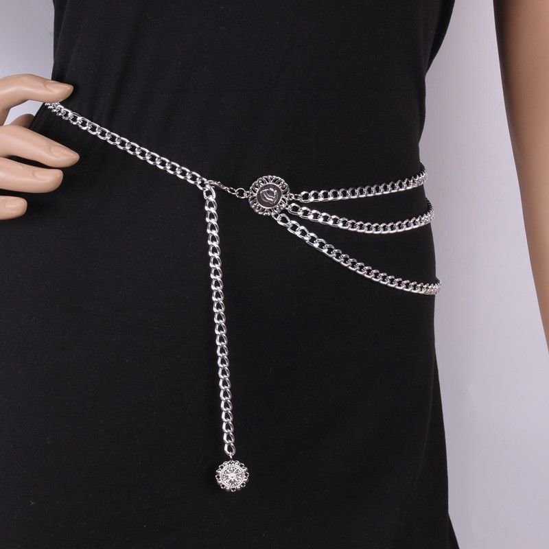 wholesale fashion Multilayer Metal Waist Chain Dress Belts Metal Belt for Women for women dresses vestidos pant ecoparty