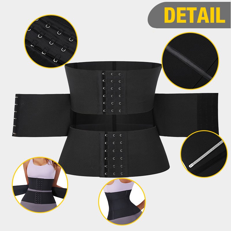 Hexin Shapewear Verified Pro HEXIN in stock Women Slimming Tummy Control Adjustable plus size 3 Hooks Waist Trainer Belt Wrap Waist Trainer