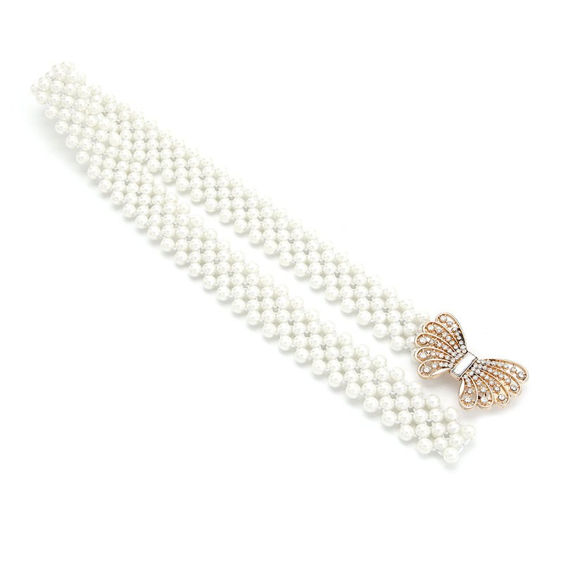 Water Diamond Pearl Decorative Belt Fashion Women's Pearl Waist Chain