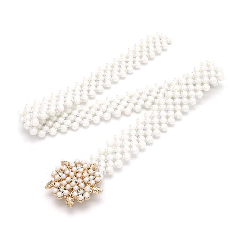 Water Diamond Pearl Decorative Belt Fashion Women's Pearl Waist Chain