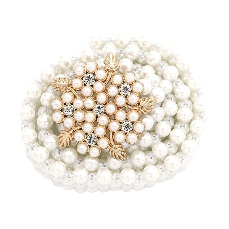 Water Diamond Pearl Decorative Belt Fashion Women's Pearl Waist Chain