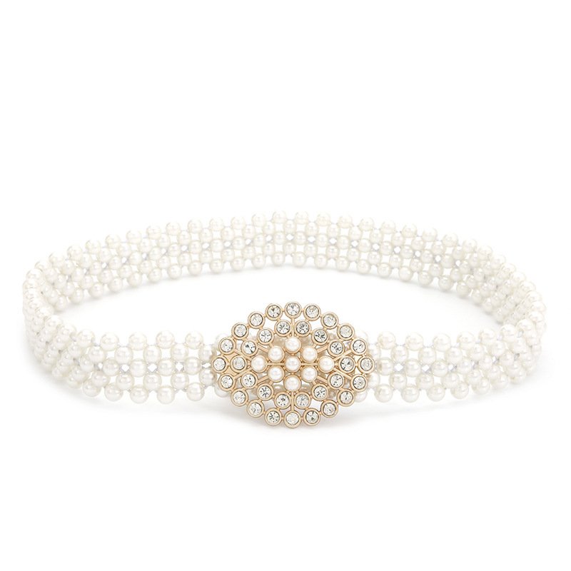Water Diamond Pearl Decorative Belt Fashion Women's Pearl Waist Chain