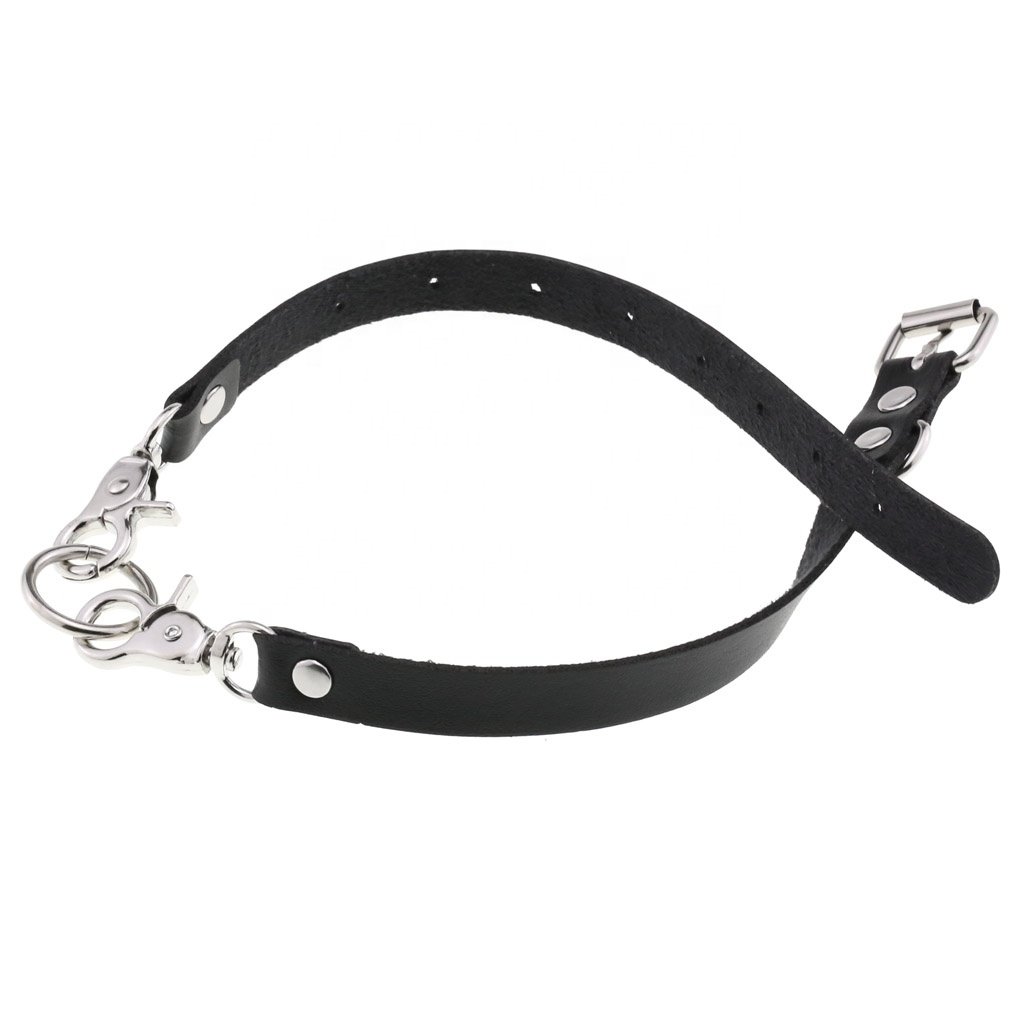 Personalized Simple PU Leather Chain Buckle Collar Fashion Belt Buckle Necklace Punk Harajuku Sexy Ring Necklace