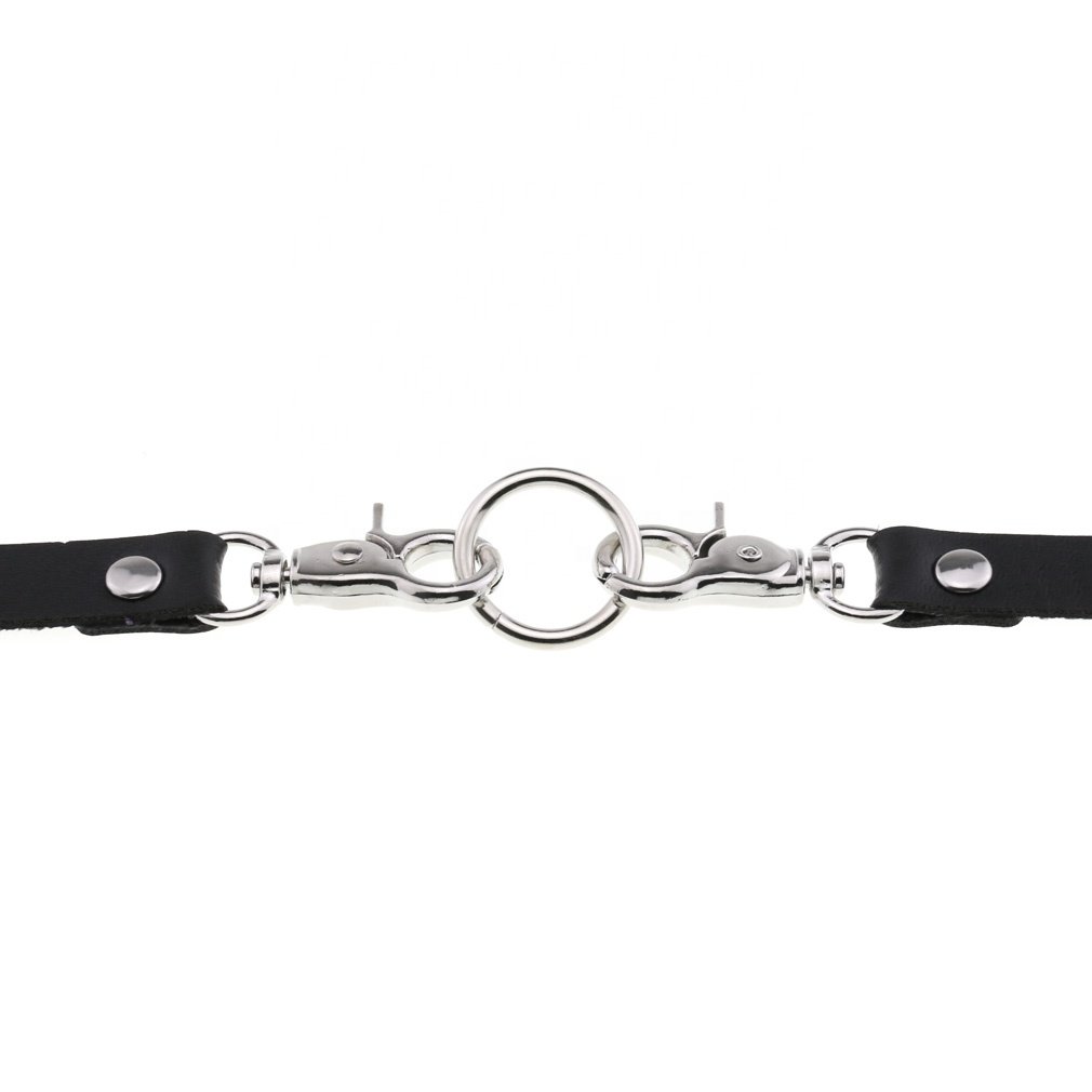 Personalized Simple PU Leather Chain Buckle Collar Fashion Belt Buckle Necklace Punk Harajuku Sexy Ring Necklace