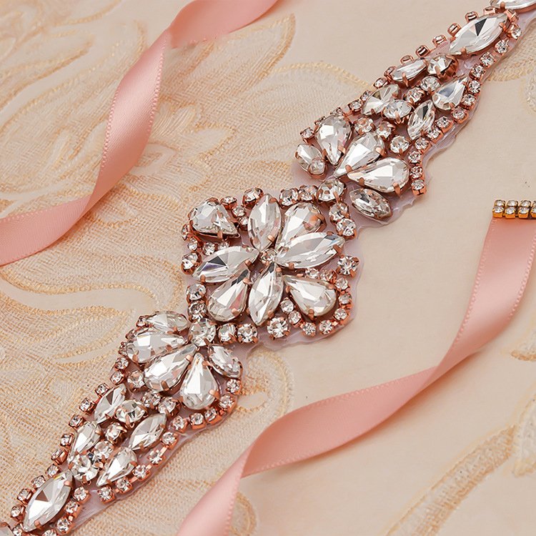 New Design Luxury Bling Crystal Rhinestone Wedding Dress Belt Elegant Bridal Belts For Wedding Decoration