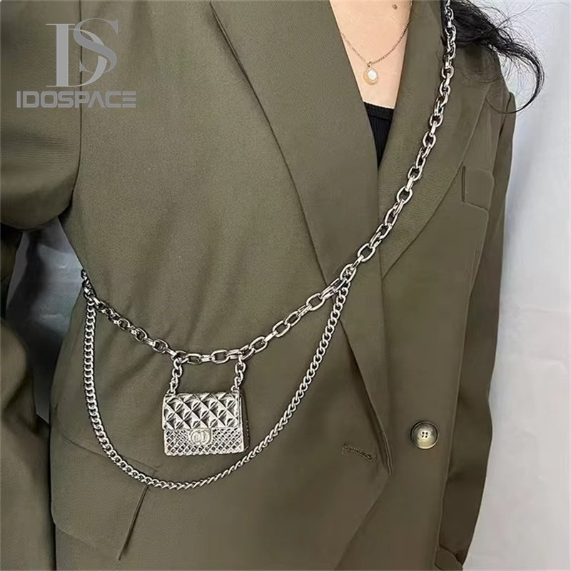 Hot Selling Chain Belt For Women Mini Waist Gold Metal Bag Hollowed Out Bag Waistband Tassel Body Jewelry Accessories