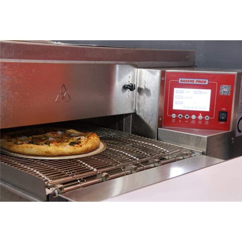 Automatic conveyor belt pizza baking machine 304 stainless steel electric countertop chain oven with window