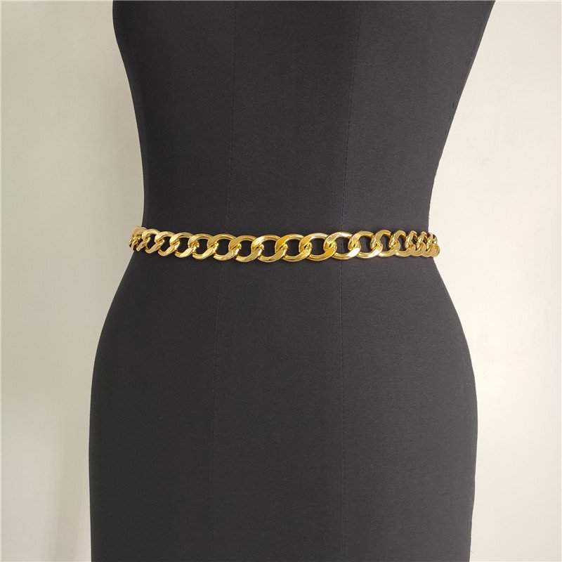 Wholesale Simple Design Fashion 14K Gold Plated Chain Waist Trendy Chain Belt Women Waist