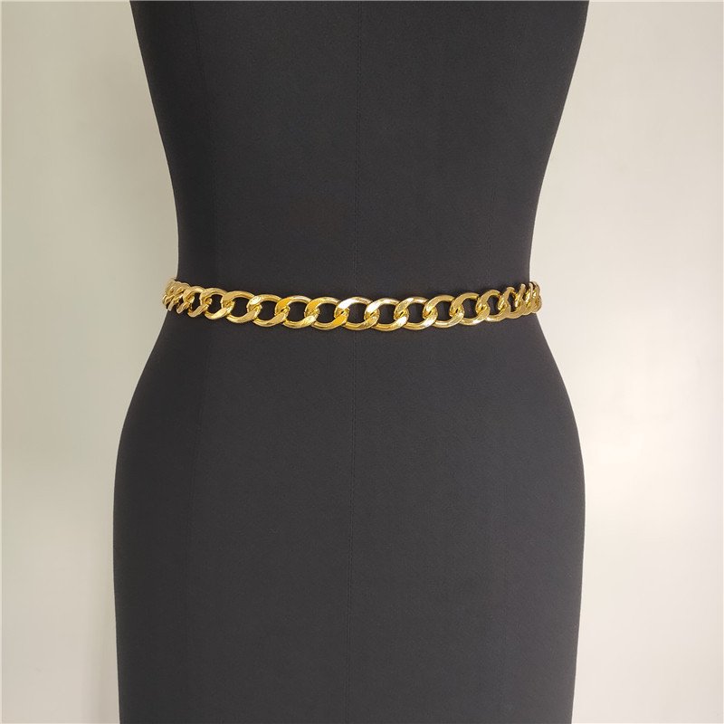 Wholesale Simple Design Fashion 14K Gold Plated Chain Waist Trendy Chain Belt Women Waist