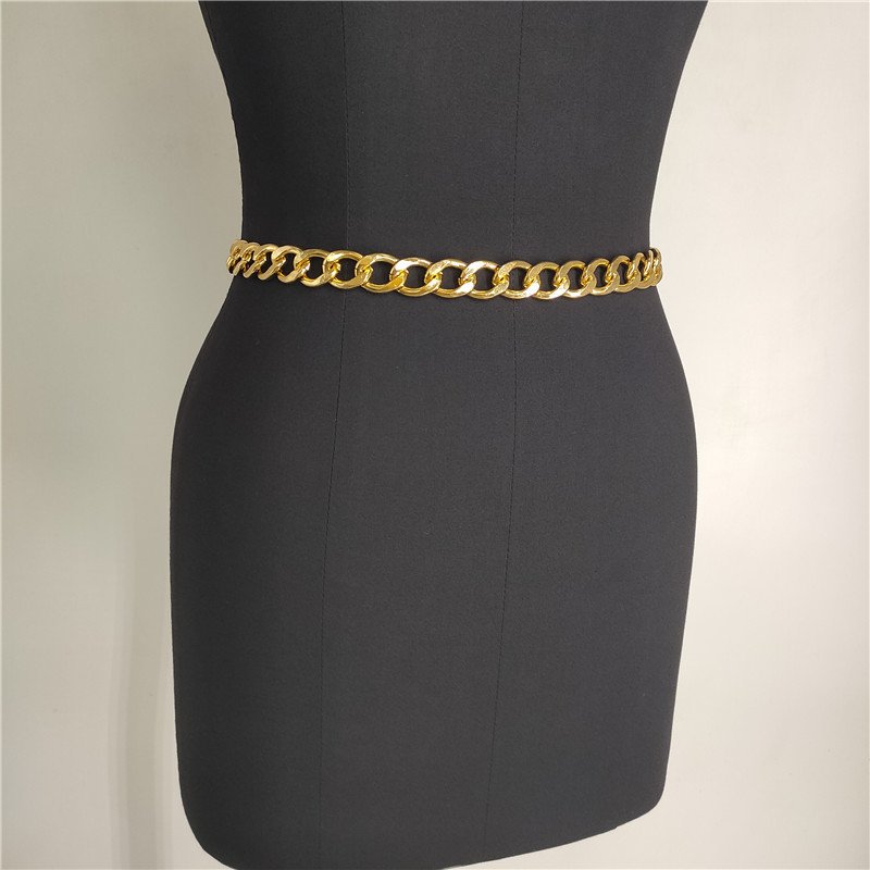 Wholesale Simple Design Fashion 14K Gold Plated Chain Waist Trendy Chain Belt Women Waist