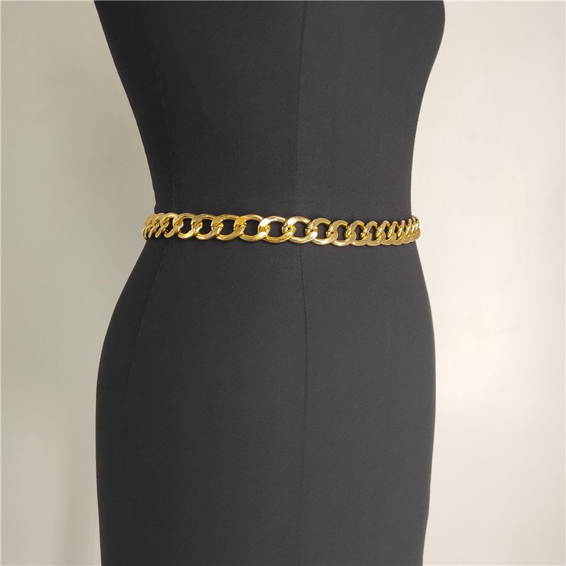Wholesale Simple Design Fashion 14K Gold Plated Chain Waist Trendy Chain Belt Women Waist