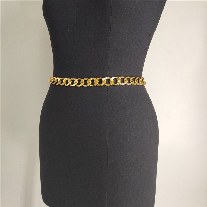 Wholesale Simple Design Fashion 14K Gold Plated Chain Waist Trendy Chain Belt Women Waist