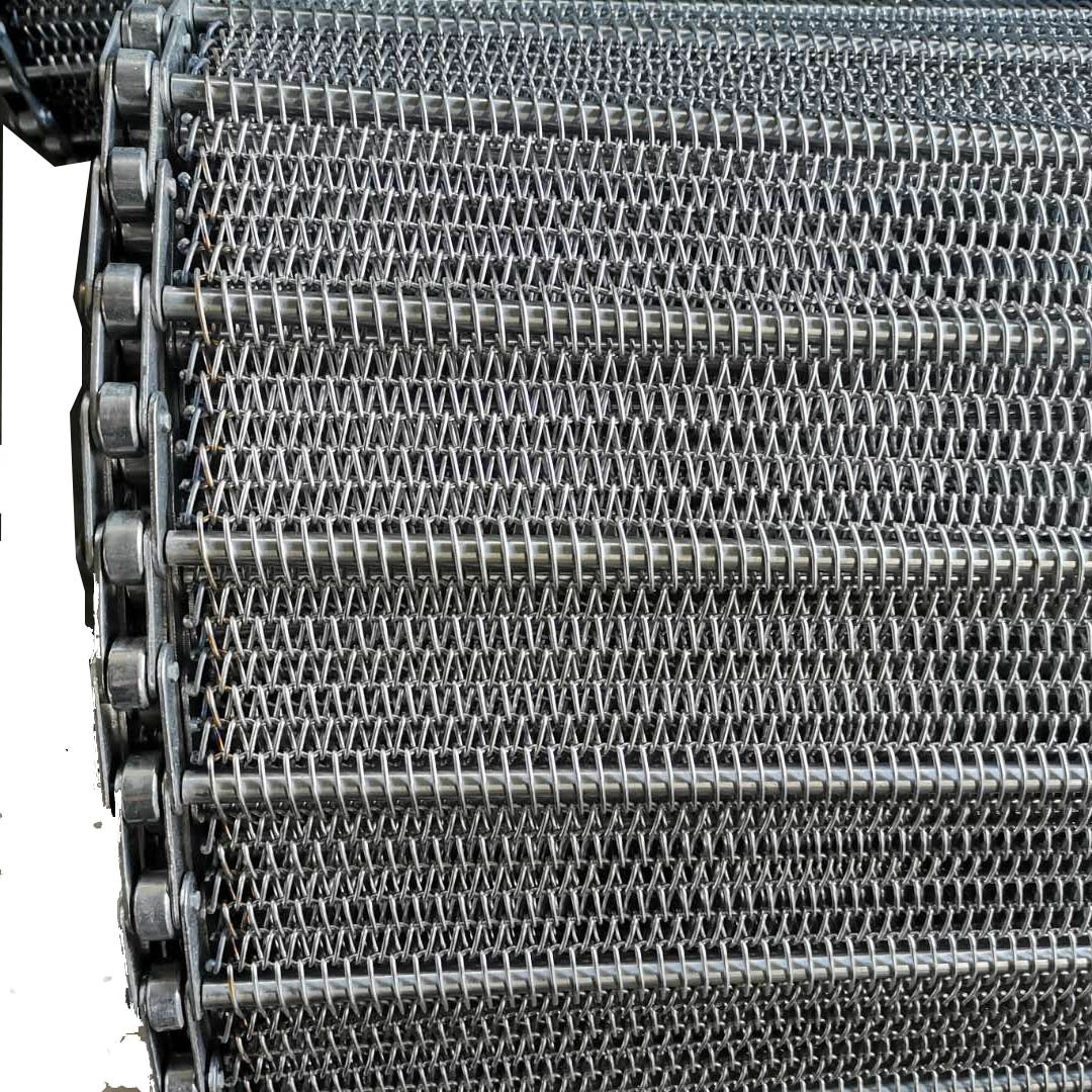 Drying oven 304 stainless steel conveyor belt for food transportation,metal rod link conveyor belt