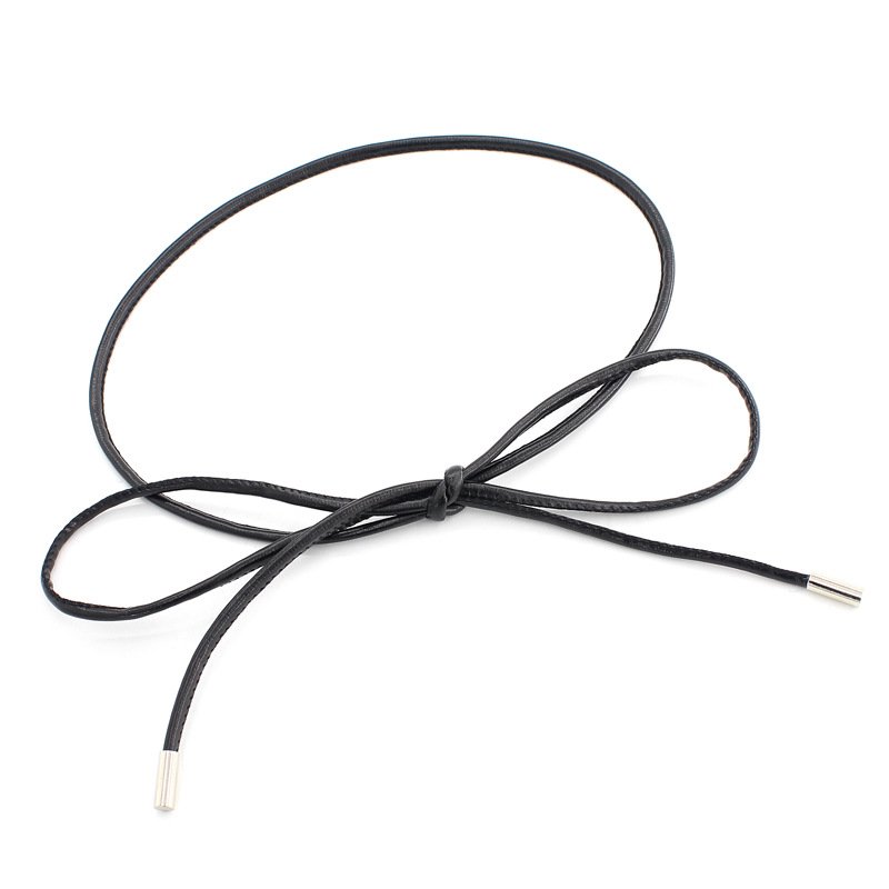 New Female Chain Thin Belt Simple Decoration Tie With Dress Long Waist Rope Knotted Vintage Dresses String Waistband