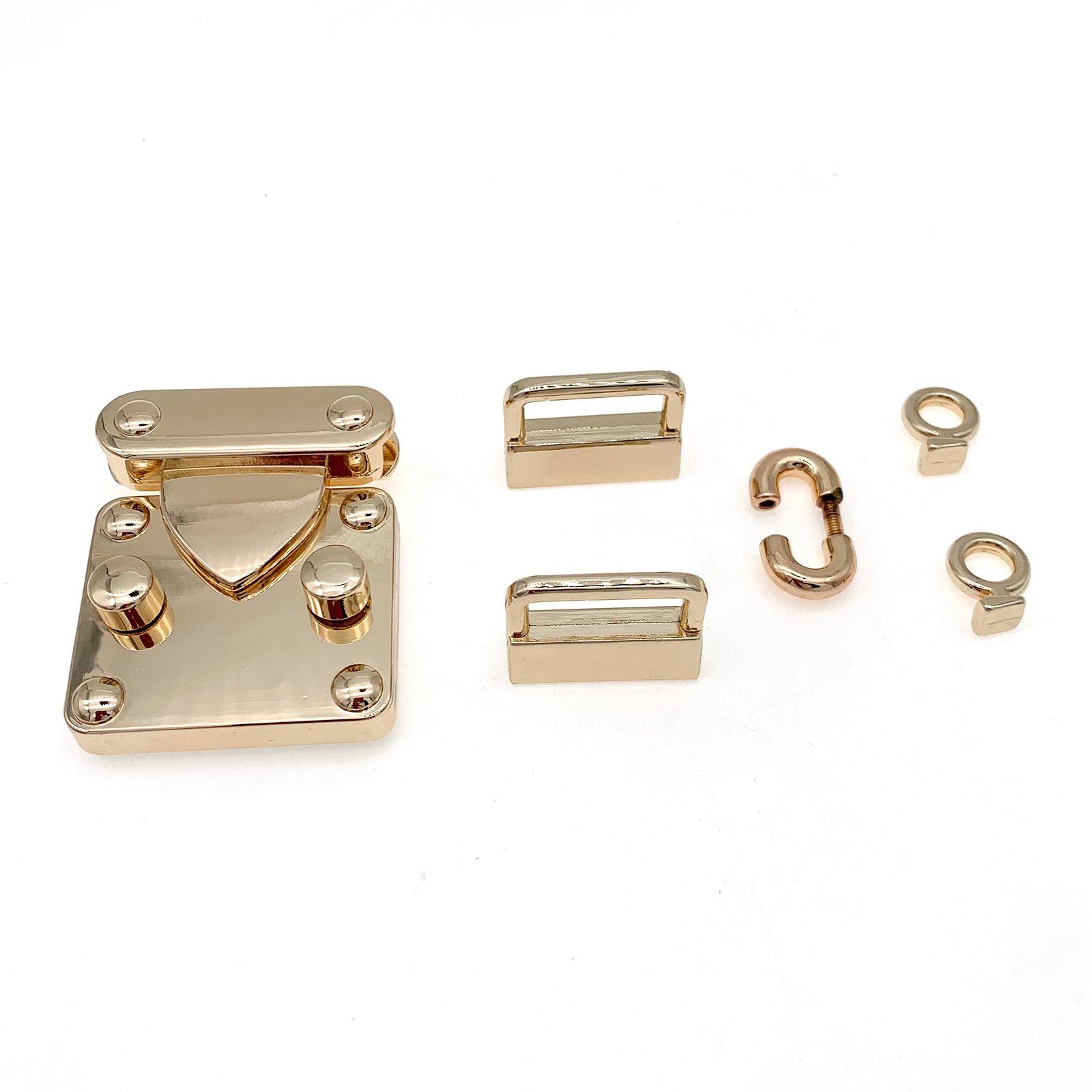 custom bag purse hardware accessories buckle ring Metal stainless steel D rings lock chain adjustable buckle brand logo