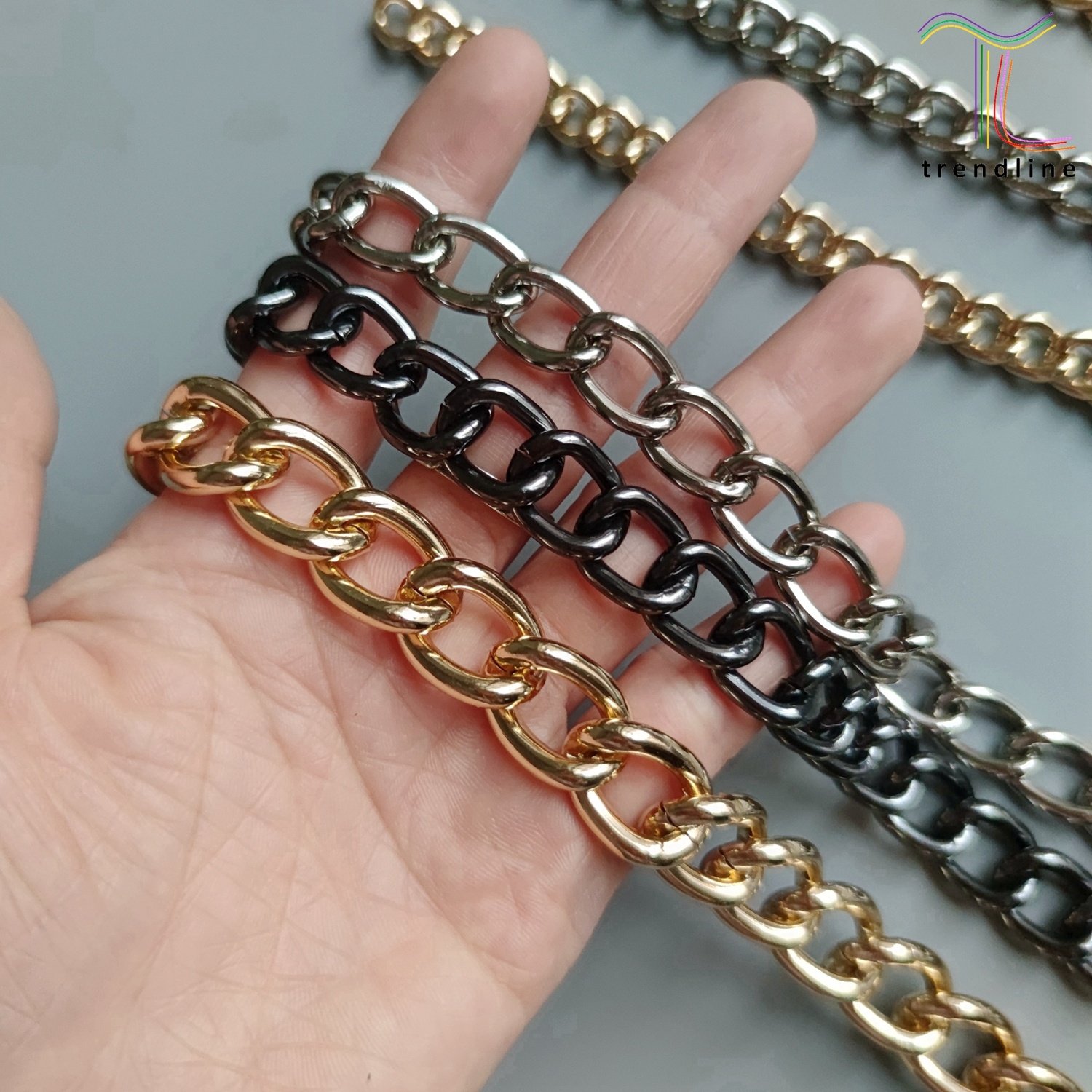multi sizes light heavy weight cutting jean aluminum fashion body metal chains for men decoration