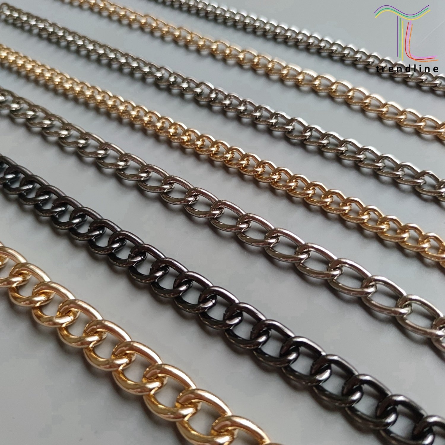 multi sizes light heavy weight cutting jean aluminum fashion body metal chains for men decoration