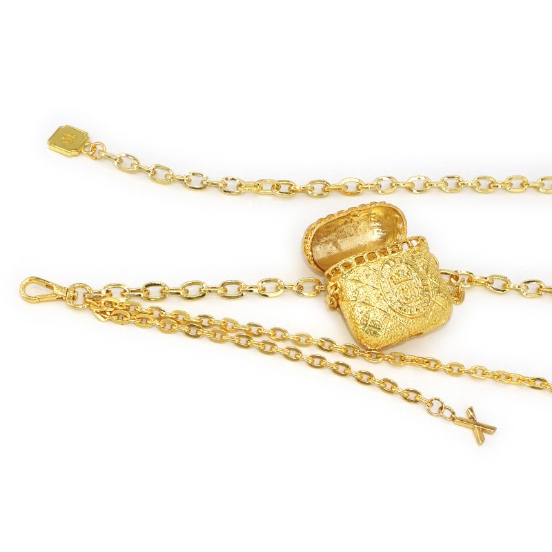 Punk Motorcycle metal Gold Waist Chain belt with Mini Bag For Girls