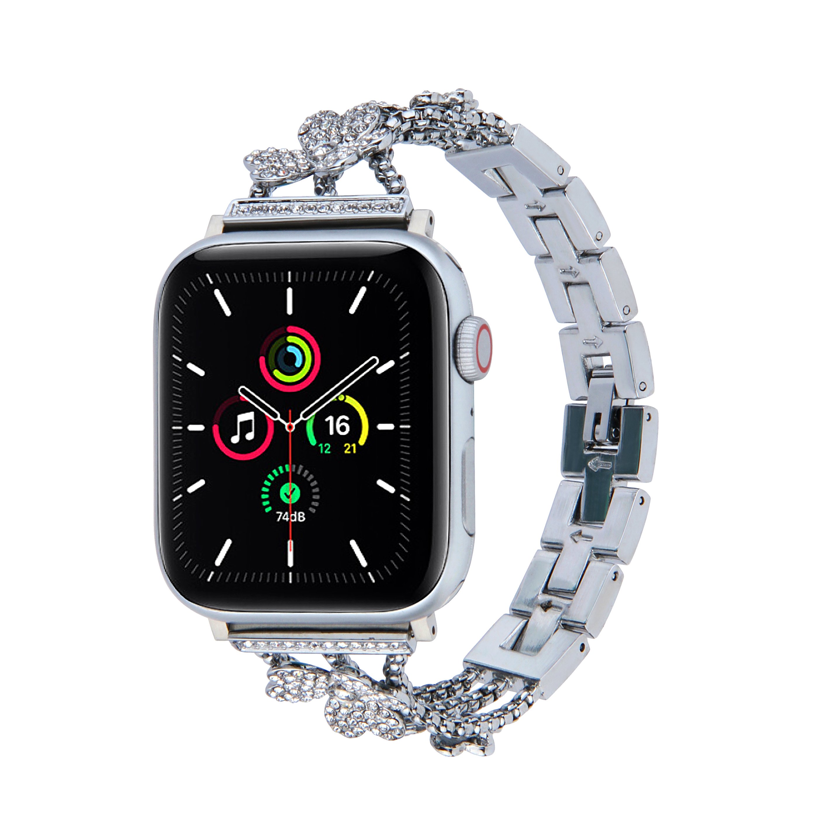 Stainless Steel Straps For Apple Watch Ultra Band 40mm Diamond Clo-ver Metal Watch Bracelet For Apple Watch Series 7 41mmBand