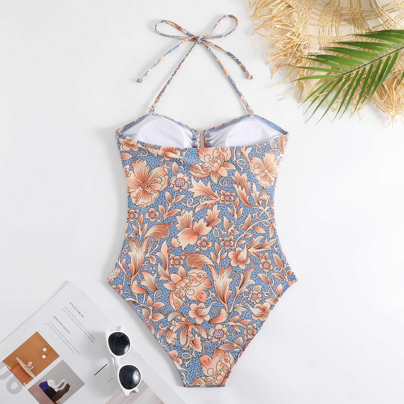 STOCK Print U SHAPE Designer Two Pieces Swimwear Women Beach Sarong CoverUp Bathing Suits
